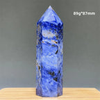 Blue Veins Stone Obelisk Natural Mineral Quartz Home Feng Shui Decorative Gift Reiki Treat Witchcraft Magic Wand
