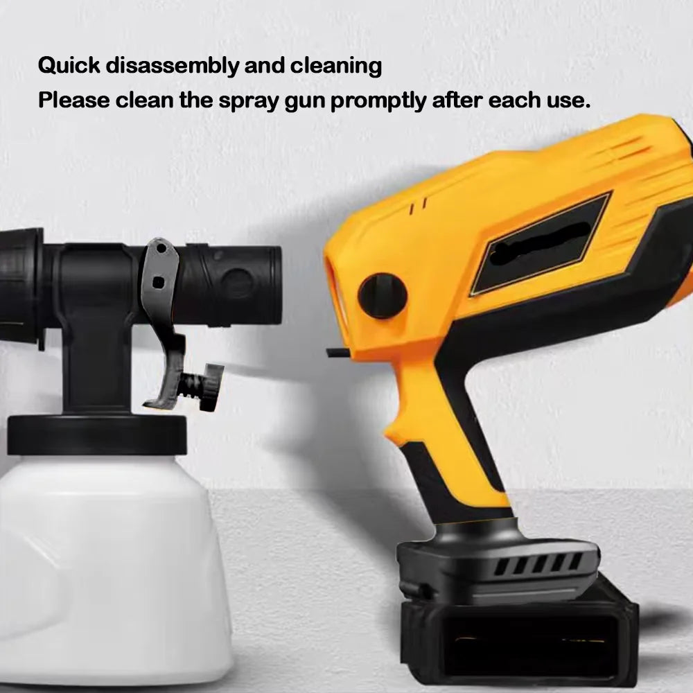 Electric Spray Gun 1000ML Cordless Paint Spray Auto Furniture Steel Coating Airbrush Fit Makita/Dewalt/Milwaukee 20V No Battery