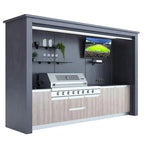 Customized  Outdoor Kitchen Unit BBQ Island Cart with Side Table Rolling Workstation Multi-Functional Patio Grill Station
