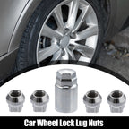 X Autohaux M14x1.5 Car Wheel Lock Lug Nuts Set Anti Theft Lug Nut Screw Fit for Tesla 3 S X Y 2012-2022-Pack of 5 Silver Tone