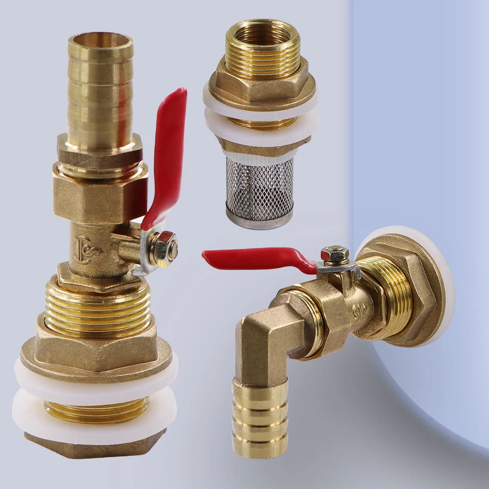 6-19mm Brass Pagoda Ball Valve Hose Adapter Water Tank Coupling Joint for Aquarium Fish Tank Garden Irrigation Tube Pipe Fitting