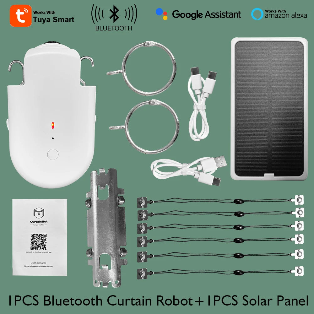 LifeLibero Tuya Smart Curtain Robot Bluetooth Curtain Motor Smart Life Fit to Electric Curtain Rail Track Rod I U Support Alexa