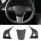 for Tesla Model Y 3 ABS Carbon Fiber Center Console Wrap Cover Kit Dashboard Armrest Door Side Trim Sticker Interior Accessories