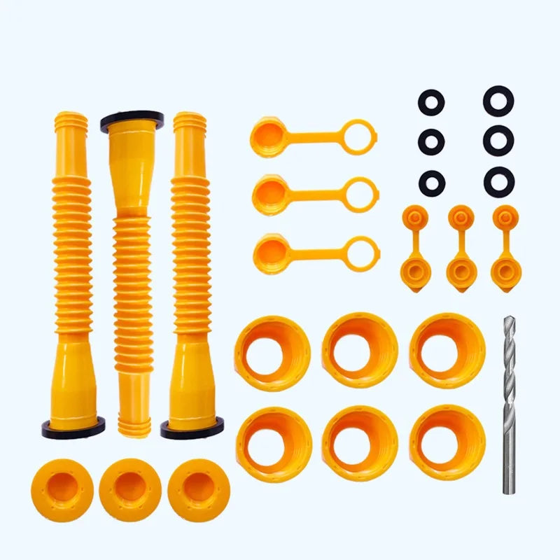 1/3/4/5 Set Gas Can Spout with Screw Collar Caps Anti Spill Gas Tank Nozzle Replacement Gas Can Spouts for Most 1/2/5/10 Gal Can