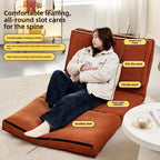 Leisure Corduroy Folding Lazy Sofa Living Room Single Sofa Small-sized Household Cream Style Reclining Foldable Sofa Bed New