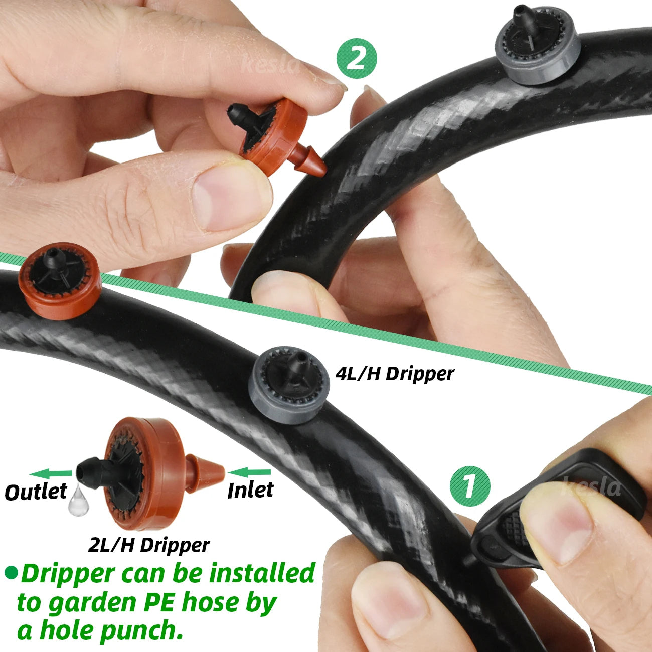 KESLA 20-200pcs 2L-8L Garden Automatic Dripper Irrigation Water Saving Steady Flow Emitter Dropper Greenhouse for Bonsai Plant