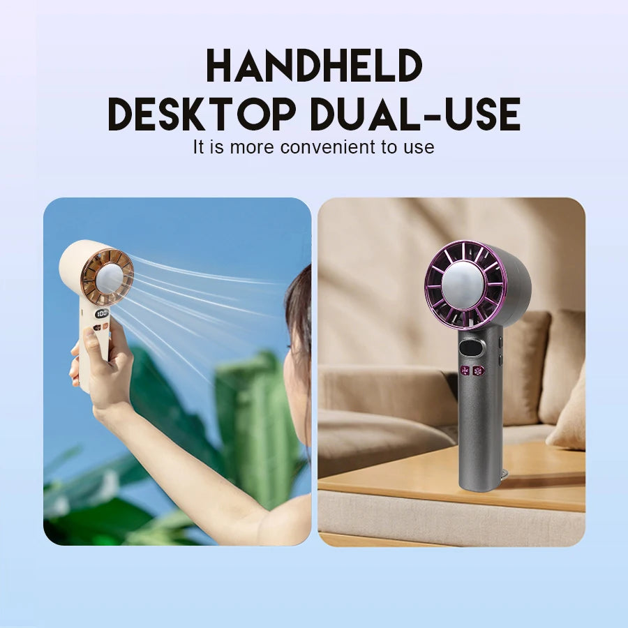 3000mAh Portable mini Fan 100 Wind Speeds Instant Cooling with Ice Mode Handheld fan USB Rechargeable electric fans Camping Fan