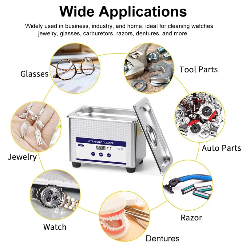 0.8L Optical Ultrasonic Cleaner 40kHz Ultra Sonic Cleaner with Timer Ultrasonic Jewelry Cleaner Ultrasonic Cleaning Machine