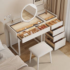 dressing table with light mirror vanity stool Drawer for clothes makeup toiletries vanity table Hairstyles bedroom furniture