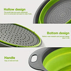 Kitchen Vegetable Washing Utensil, Circular Retractable Folding Drain Basket, Filter Basket, Vegetable Washing Basin, Fruit Blue