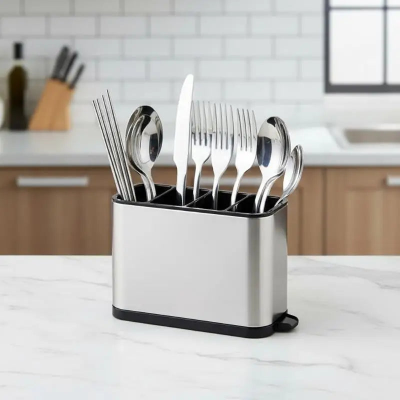 ♩Kitchen Utensil Holder Organizer For Counter Or Countertop, Large Stainless Steel Utensil Holder For Storage Cooking