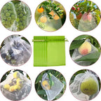 50pcs Fruit Protection Bags Mesh Netting Covers with Drawstring for Grapes Mango Veggies Reusable Pest Barrier Garden Plant Bags