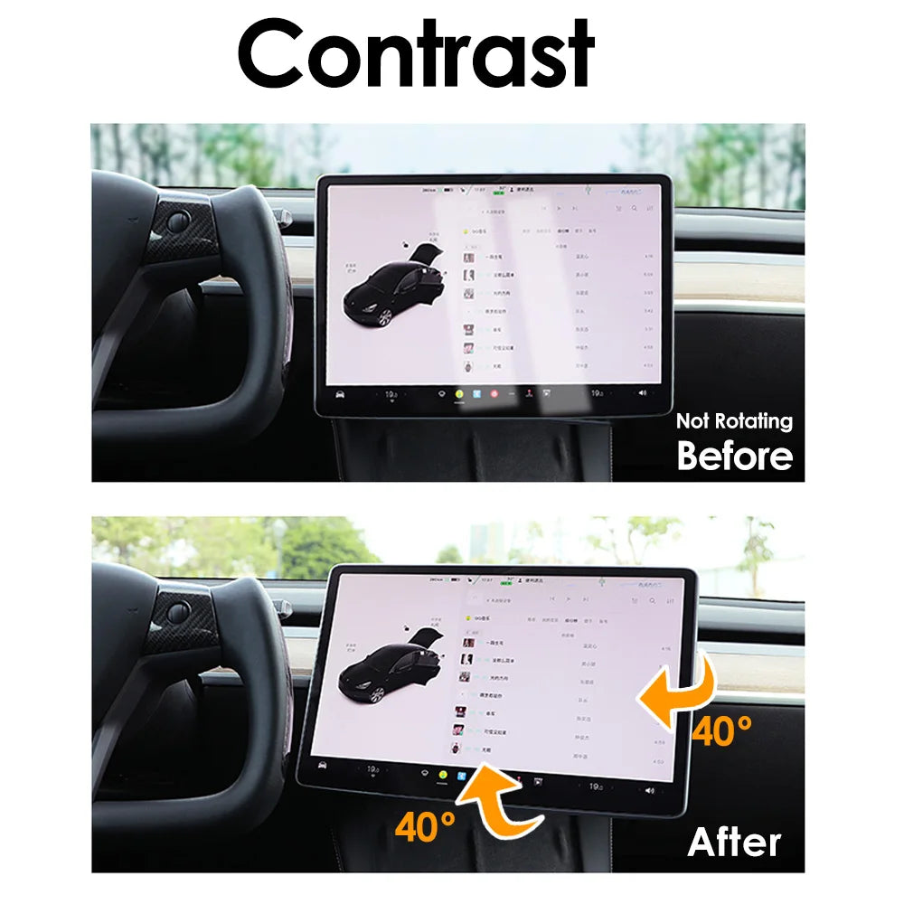 New Reliable for Tesla Screen Rotation Bracket Model 3 Y Accessories GPS Navigation Rotating Holder 4-Direction Swivel Mount Kit
