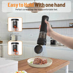 Electric Automatic Pepper and Salt Grinder Set with Rechargeable Base LED Electricity Indicator Adjustable Coarseness Kitchen