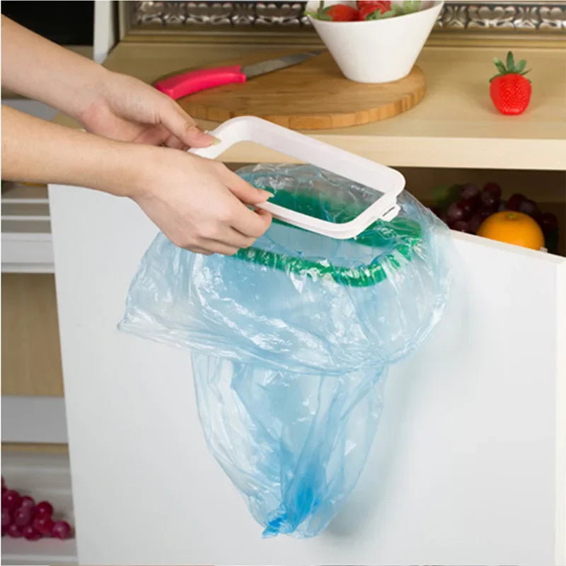 Kitchen Cabinet Trash Rack Hanging Holder, Storage for Garbage Rubbish Bag, Cupboard Door Back Hanging