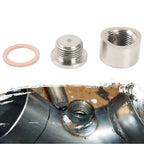 O2 Sensor Bung O2 Sensor Adapter M18x1.5 Oxygen Sensor Nut Weld Bung Plug Stainless Steel Curve Notched Universal Auto Parts