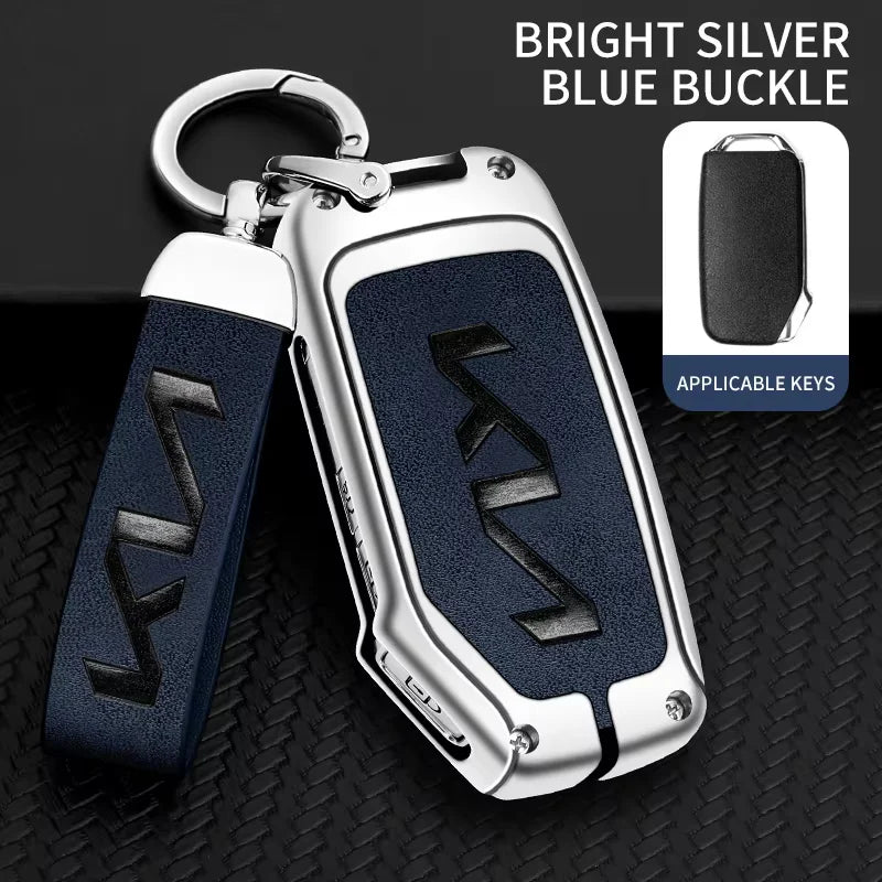 Leather Alloy Car Remote Key Case Protection Cover For KIA Sportage R GT Stinger Sorento Ceed Cerato Forte Niro Soul Telluride