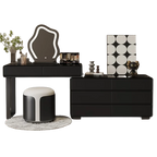 Organizer Lights Storage Vanity Tables Mirror Chair Set Cabinet Drawers Dressers Makeup Girl Black Coiffeuse Furniture Home