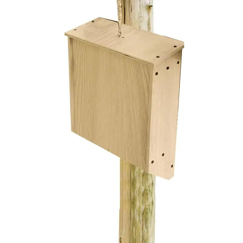 Bat Houses For Outdoor Natural Wooden Bat House Shelter With Roof Weatherproof Bat Box Garden Summer And Winter Quarters