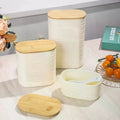 Wooden Lid Food Storage Jar - Sealed Kitchen Organizer Container With Lid For Efficient Pantry Storage And Organization