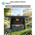 Customized Multi-functional Mobile Outdoor Kitchen Folding Party Kitchen Modern Stainless Oven Integrated Barbecue Kitchen