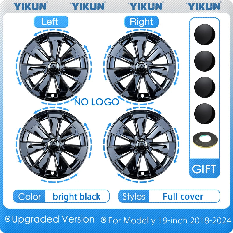 4PCS Hub Cap for Tesla Model Y 19 Inch New Car Wheel Cover Replacement Performance Automobile Full Rim Car Accessories 2018-2024