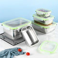 Stainless Steel Food Storage Container Fresh Keeping Crisper Box Insulated Kitchen Sealing Home Office Organizer Kitchen Items