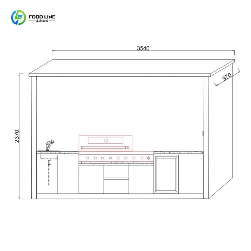 Customized modern premium outdoor kitchen unit eco friendly aluminum modular cabinets grill sink fridge and 6 burner gas stove