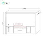 Customized modern premium outdoor kitchen unit eco friendly aluminum modular cabinets grill sink fridge and 6 burner gas stove