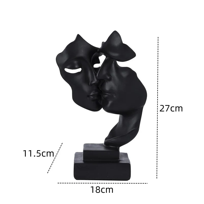 Vilead Nordic Mask Abstract Statue Resin Golden Figurines Home Decoration Accessories Office Living Room Interior Desktop Decor