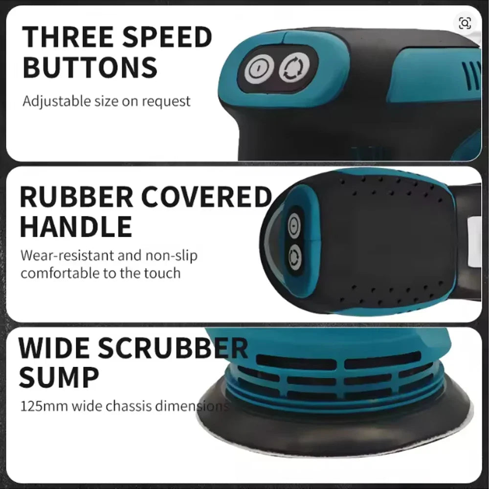 Rechargeable Disc Random Orbital Sander For Woodworking Sanding And Polishing - Compatible With Makita Lithium-Ion Battery