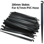 WUJIE 50-1000PCS Garden 1/4" Stake Fixed Stems Holder Support 11cm 20cm for Drip Irrigation 4/7mm Hose Pipe Inserting Ground