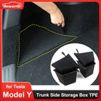 Rear Trunk Side Storage Box for Tesla Model Y 2024 Berlin Left Right Bins Organizer Tray Stowing Tidying Packet Car Accessories