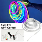 For Tesla Model Y 2021-2024 Frunk Brighten LED Strip APP Control RGB Flow Light Waterproof Flexible Trunk Silicone Interior Lamp