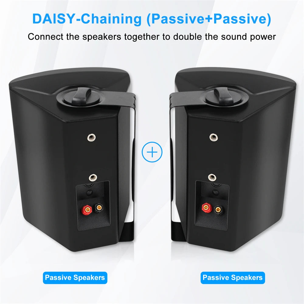 Herdio 6.5‘’ 2PCS Wall Mounted Speaker 400W Passive Outdoor ABS Material Speaker System Applicable To living Room Garage Patio