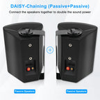 Herdio 6.5‘’ 2PCS Wall Mounted Speaker 400W Passive Outdoor ABS Material Speaker System Applicable To living Room Garage Patio