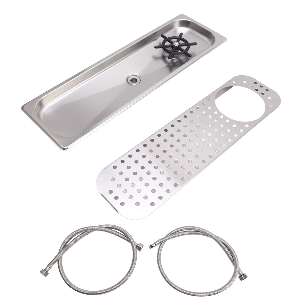 304 Stainless Steel Pitcher Rinser Cup Washer Glass Cleaning Rinser High Pressure Washing With Drain Drip Tray Hose for Bar