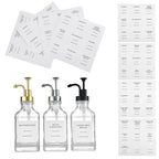 Soap Pump Dispenser Glass Bottle Bathroom Gel Liquid and Shampoo Dispenser Square Glass Bottles with Pumps Soap Container