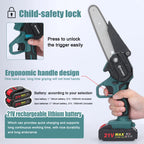 Geevorks 6 Inch Chain Saw Cordless Handheld Pruning Chainsaw Woodworking Electric Saw Cutting Power Tools
