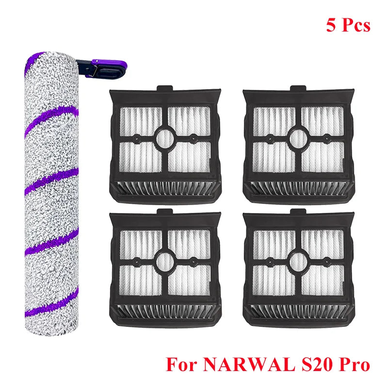 For Narwal S20 Pro Cordless Vacuum Cleaner Spare Parts Main Side Brush Hepa Filter Mop Pad Dust Bag Replacement Accessories