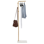 L-shape Freestanding Coat Rack Wear-Resistant Large Capacity Clothes Hanger with Sturdy Base for Hallways/Living Rooms