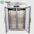 China Factory Commercial Kitchen Stainless Steel 2 Doors Display Refrigerator for Beverage Storage