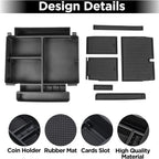 Center Console Organizer Tray For 2021-2024 GMC YuKon Denali, Chevy Suburban/Tahoe Armrest Storage Box Interior Accessories