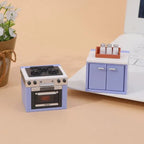 1 Set Dollhouse Miniature Simulation Kitchen Utensils Gas Stove Model Kitchen Accessories For Doll House Decor Pretend Play Toys