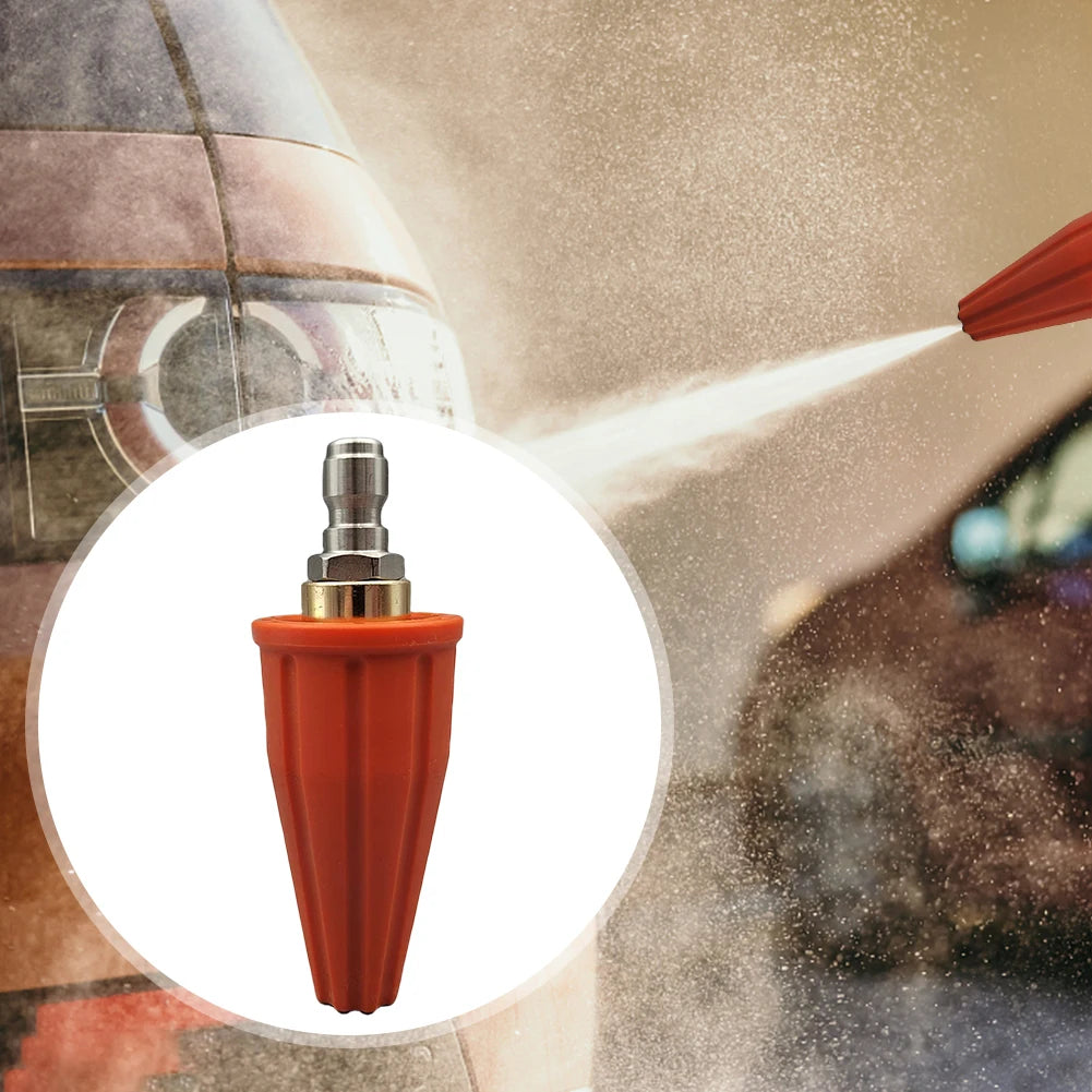 Water Gun Nozzle 1/4 Inch Quick Connector High Pressure Sprayer Stainless Steel Washer Gun Adapter Turbo Nozzle for Car Cleaning