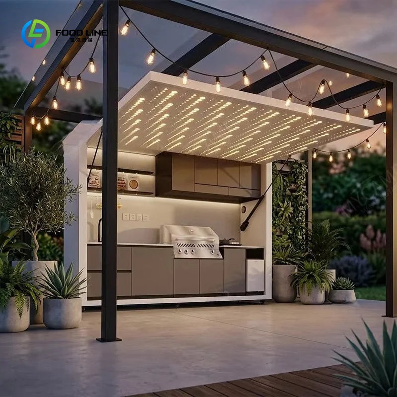 304 Stainless Steel Modular Outdoor Kitchen Set  Station Cabinet Island with Sink Drawer Weatherproof Customized