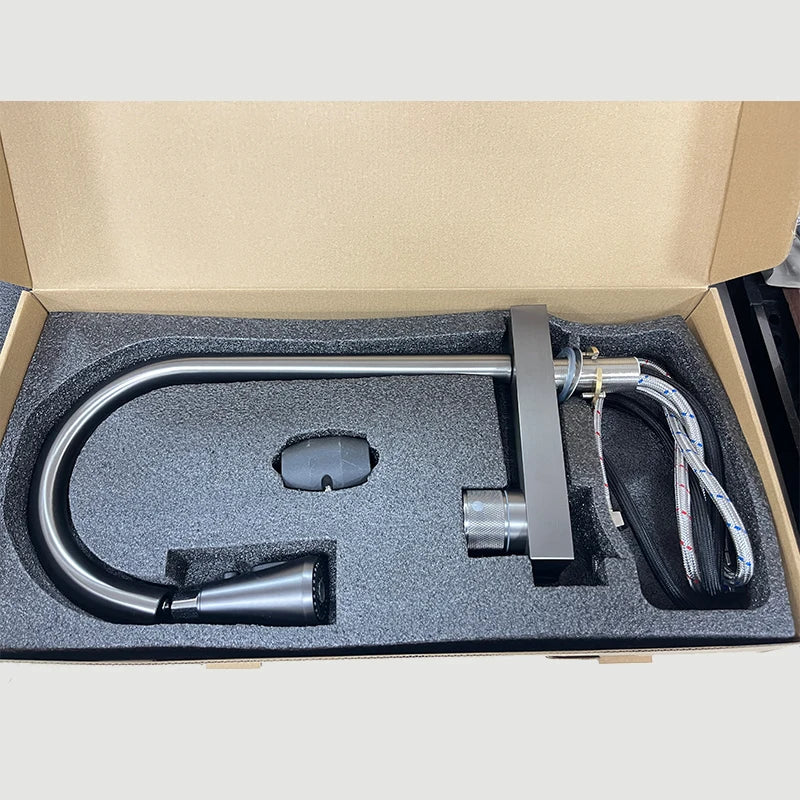 Popular Waterfall Faucet 304 Stainless Steel Hot And Cold Rainfall Kitchen Sink Water Taps Pull Out Spray Kitchen Sink Faucet