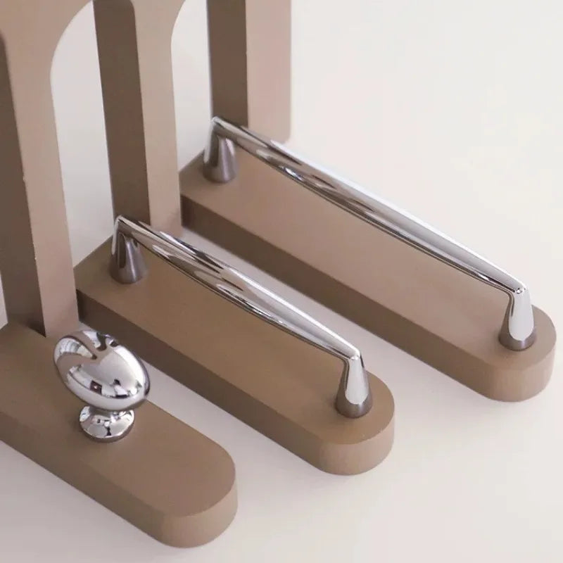 Kitchen Bedroom Accessories Furniture Wardrobe Pulls Modern Chromed Brass Kitchen Cabinet Storage Handles Drawer Knobs Hardware