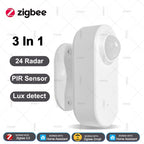 24G Zigbee Human Presence Sensor +PIR Motion Detector +Luminosity Detection Battery Powered Support Zigbee2mqtt Home Assistant