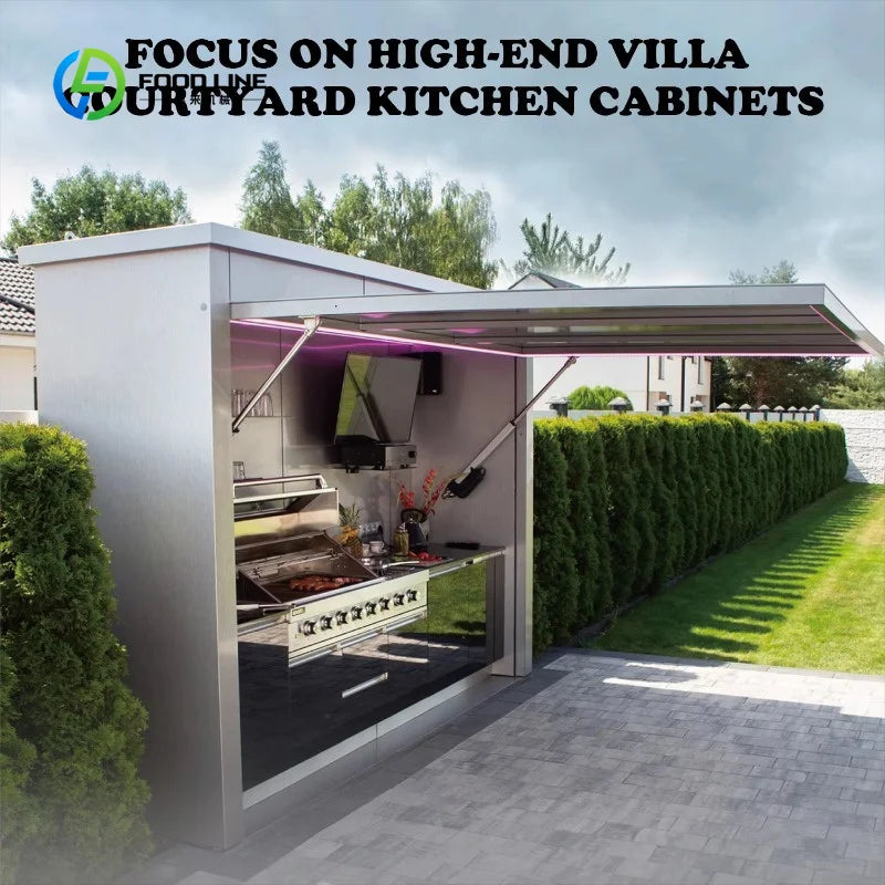 Customized Outdoor Kitchen Island with Aluminum Alloy Frame Sink and Storage Lightweight Durable and Perfect for Cooking Spaces